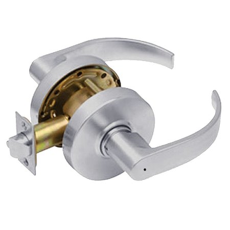 ARROW Grade 2 Privacy Cylindrical Lock, Broadway Lever, Non-Keyed, Satin Chrome Finish, Non-handed RL02-BRR-26D